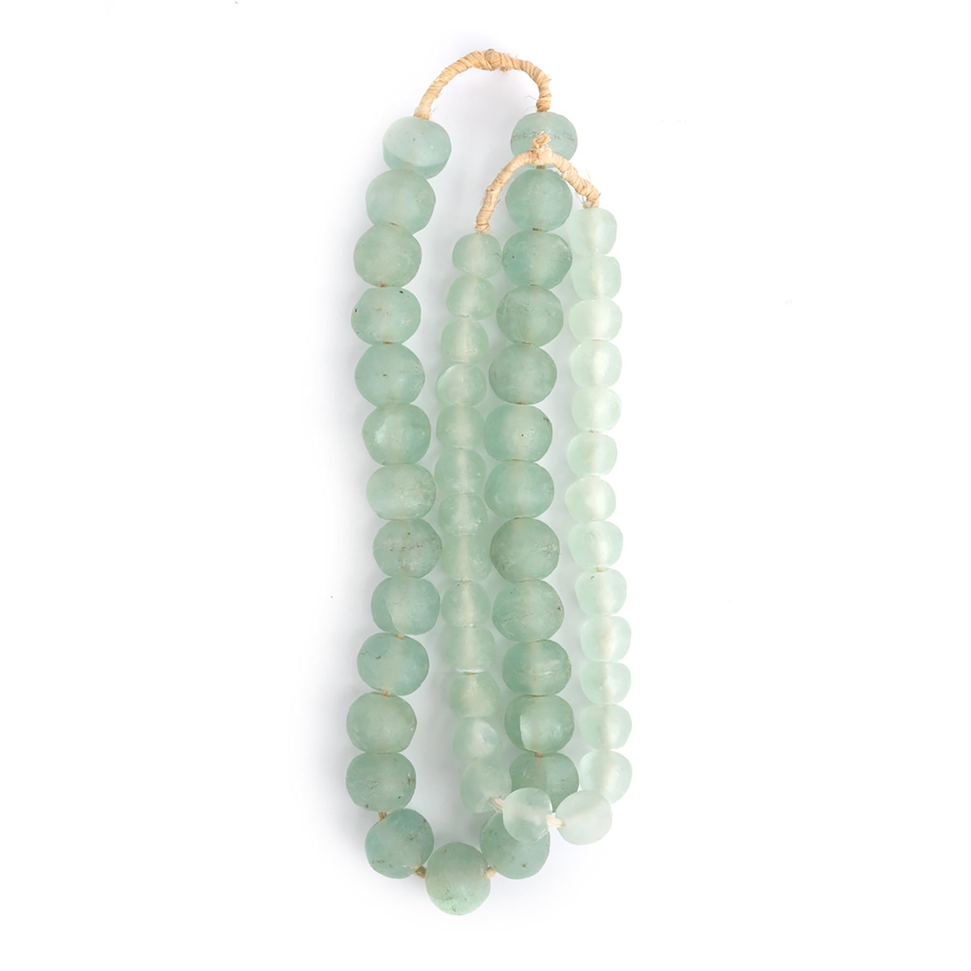 Ghanaian Glass Beads Imported - Clear/Aqua - eyahomeliving