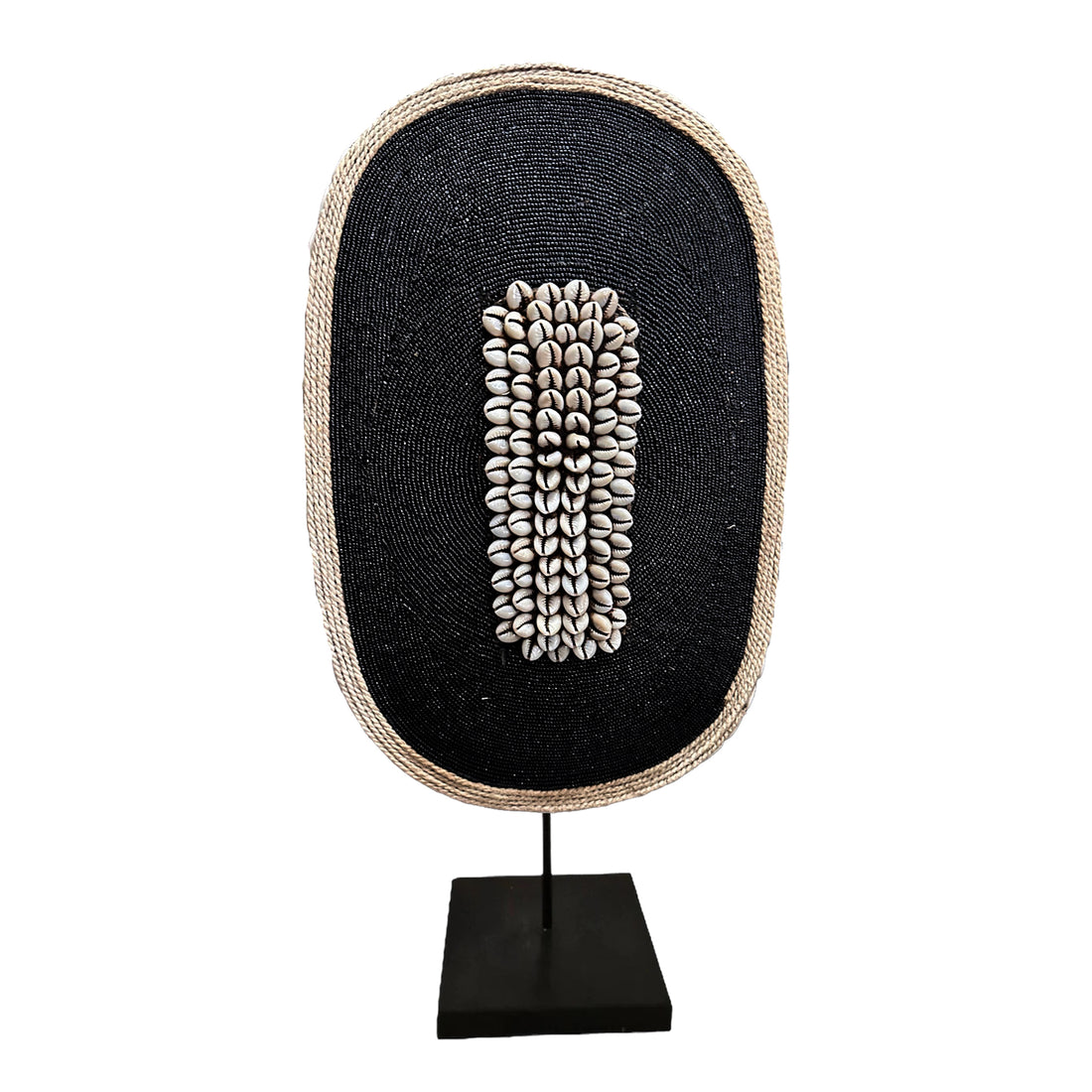 African Beaded Shield - Oval 60x25cm