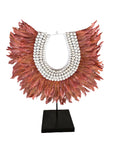 Burnt Orange Feather Wooden Collar - Bali