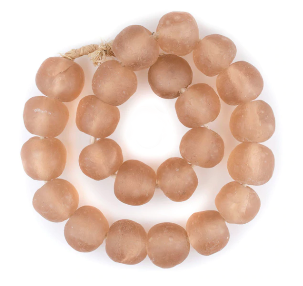 Ghanaian Glass Beads  - Rose/Blush - eyahomeliving