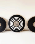 African Beaded Shield - Bulls Eye - Triple Stripe B/W - eyahomeliving