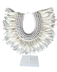 White Feather Wooden Collar - Bali