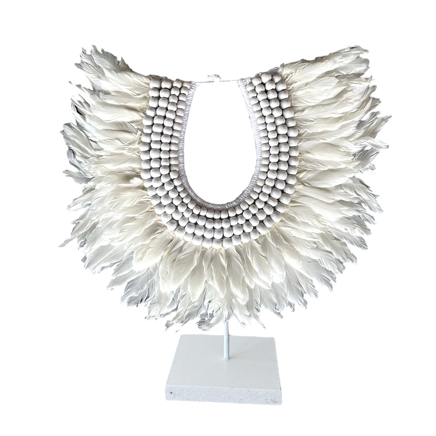 White Feather Wooden Collar - NEW